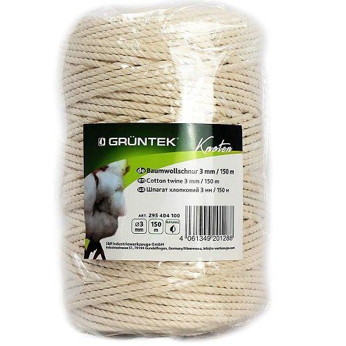 Шпагат коттоновый Gruntek Cotton twine d 3 мм/150 м (295404100)