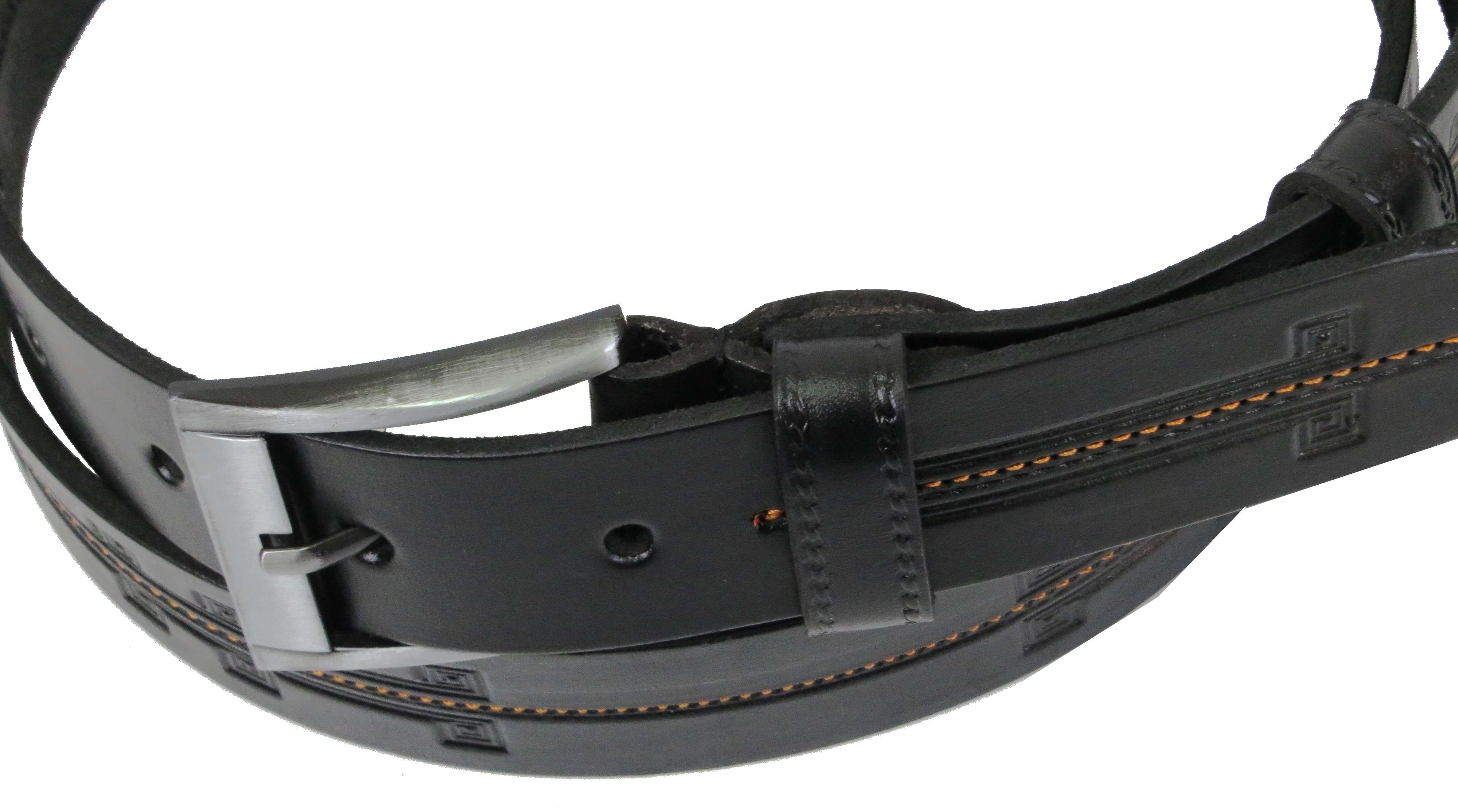 Ремень мужской Skipper кожаный Черный (1257-33)