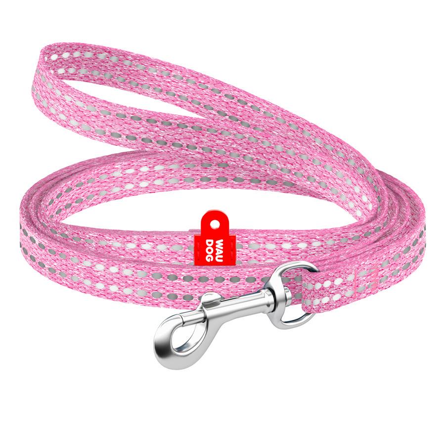 Поводок для кошек и мелких пород собак из восстановленного хлопка Waudog Re-cotton светоотражающий XS 10 мм 200 см Розовый - фото 1 Поводок для кошек и мелких пород собак из восстановленного хлопка Waudog Re-cotton светоотражающий XS 10 мм 200 см Розовый - фото 1