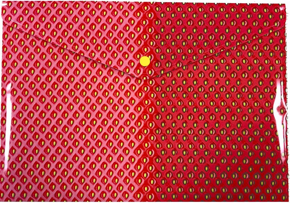 Папка-конверт Optima Strawberry А4 на кнопке Красный (O35250)