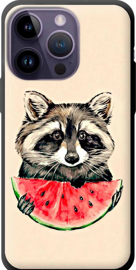Чехол на iPhone 14 Pro Max Енотик с арбузом (4605b-2667-42517) Чехол на iPhone 14 Pro Max Енотик с арбузом (4605b-2667-42517)