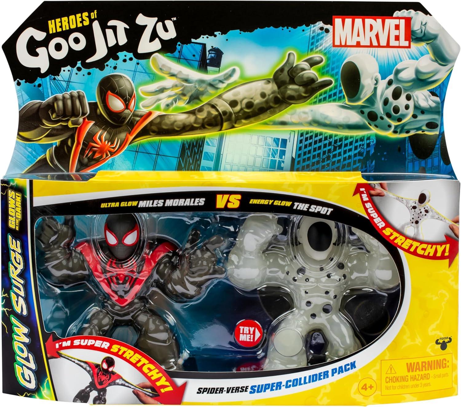 Набір з 2-х фігурок тягучок Гуджітсу Heroes of Goo JIT Zu Marvel Glow Surge Spider-Verse Super Collider Pack - фото 2