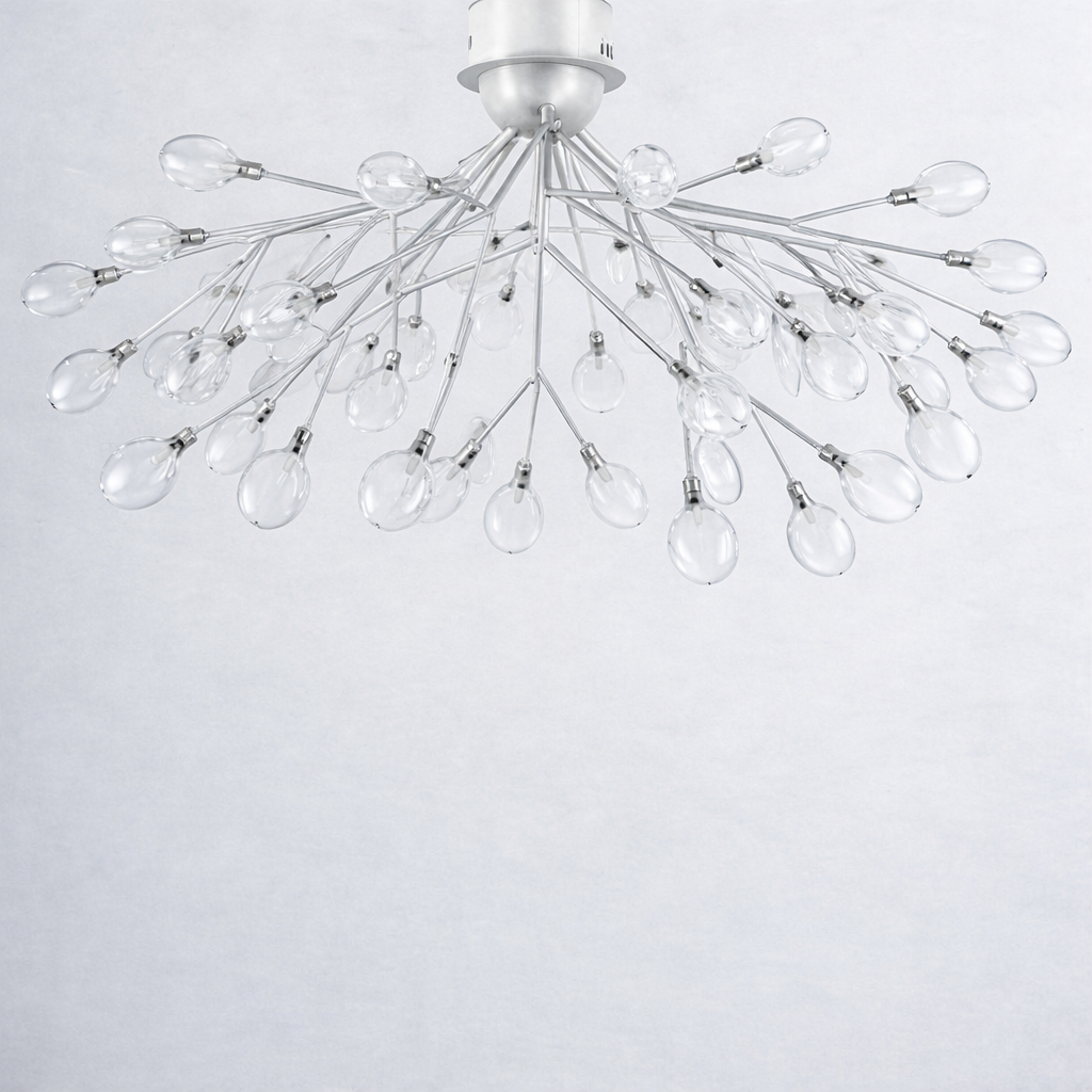Люстра потолочная с прозрачными веточками на 45 ламп Белый (H686/45 C WT_810)