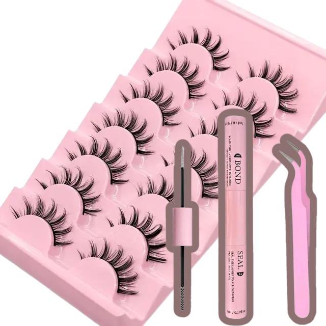 Набор искусственных ресниц 3D и средства для нанесения 7 пар (26838365)