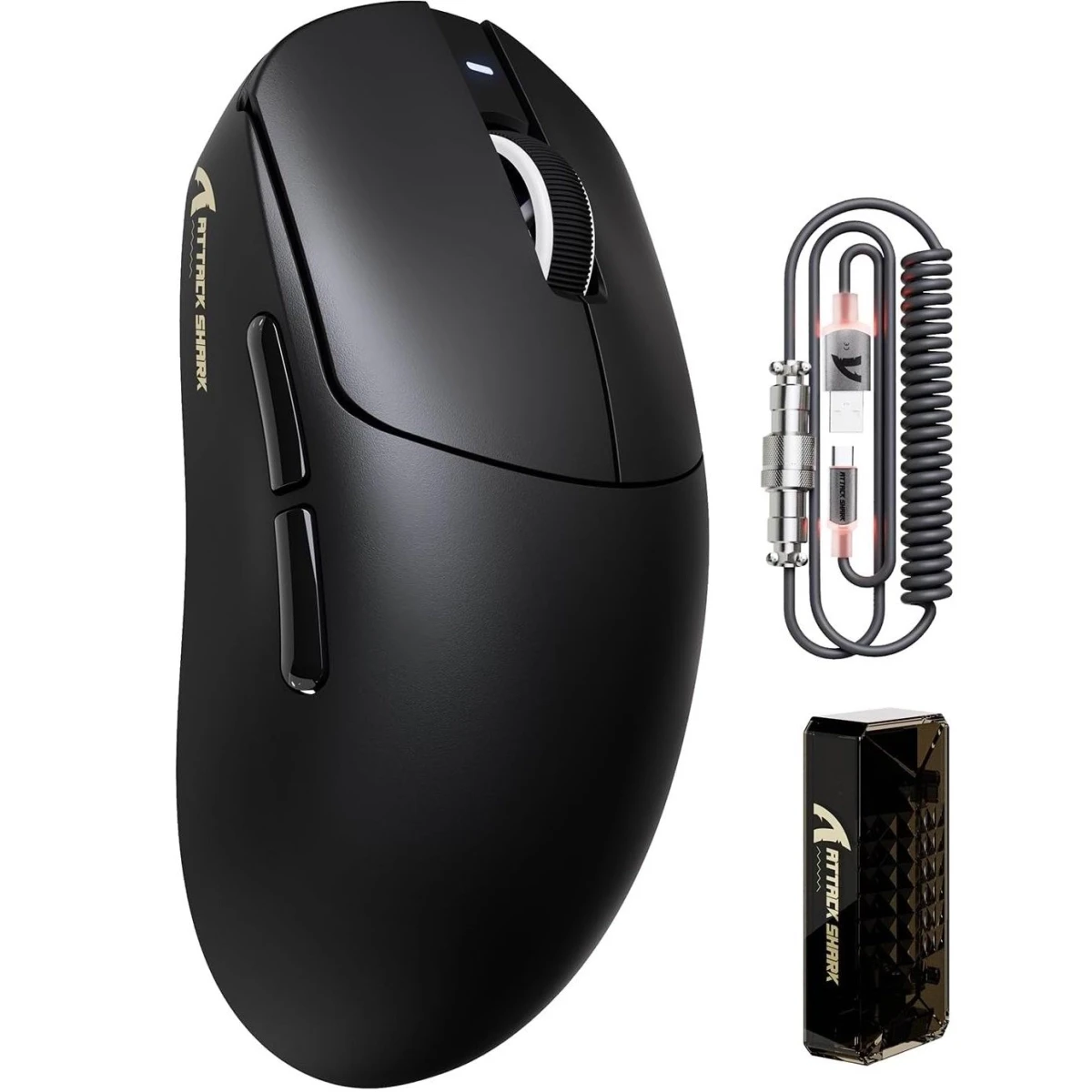 Комп'ютерна мишка attack shark X8 Pro PAW 3395PRO Sensor 40K DPI 8K 2.4G/USB-C з кабелем/Bluetooth Чорний (29817153)