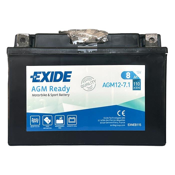 Мото аккумулятор EXIDE Ready AGM 6СТ-8Ah Аз 110А (EN) AGM12-7.1