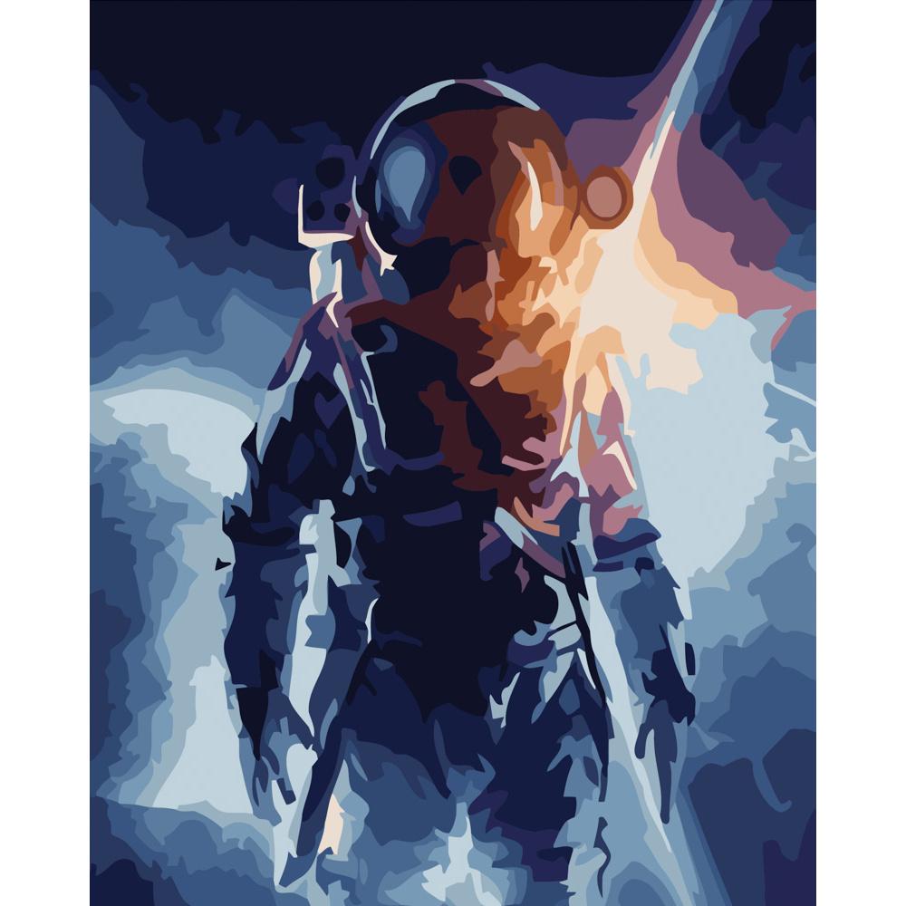 Картина по номерам Strateg Премиум Космонавт в небе 40х50 см (GS524)