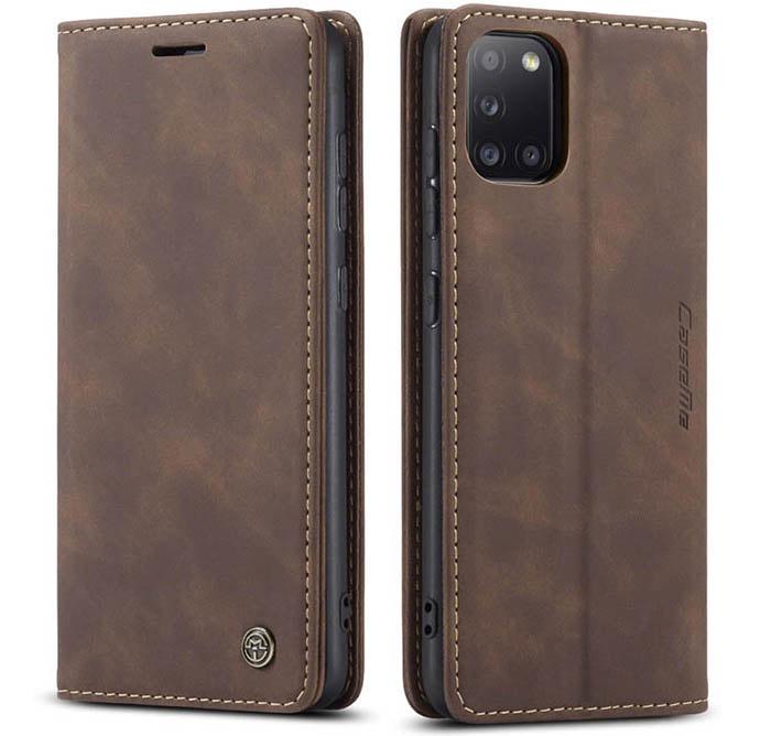 Чехол книжка с магнитом CaseMe на Samsung Galaxy A31 A315 Dark Brown (15543-05)