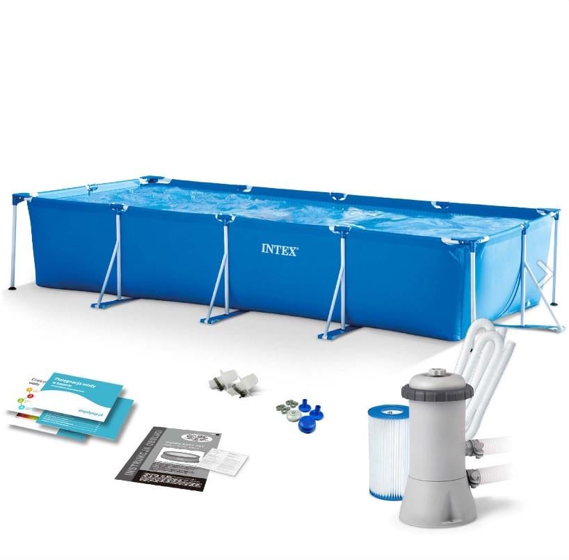 Бассейн каркасный прямоугольный Inteх 28274 NP с фильтр-насосом 450х220х84 см 7127 л от 6 лет (14951247)