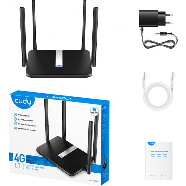 Маршрутизатор Cudy LT500 AC1200 Wi-Fi Mesh 4G LTE Cat4 Dual-Band (30471925) - фото 5 Маршрутизатор Cudy LT500 AC1200 Wi-Fi Mesh 4G LTE Cat4 Dual-Band (30471925) - фото 5