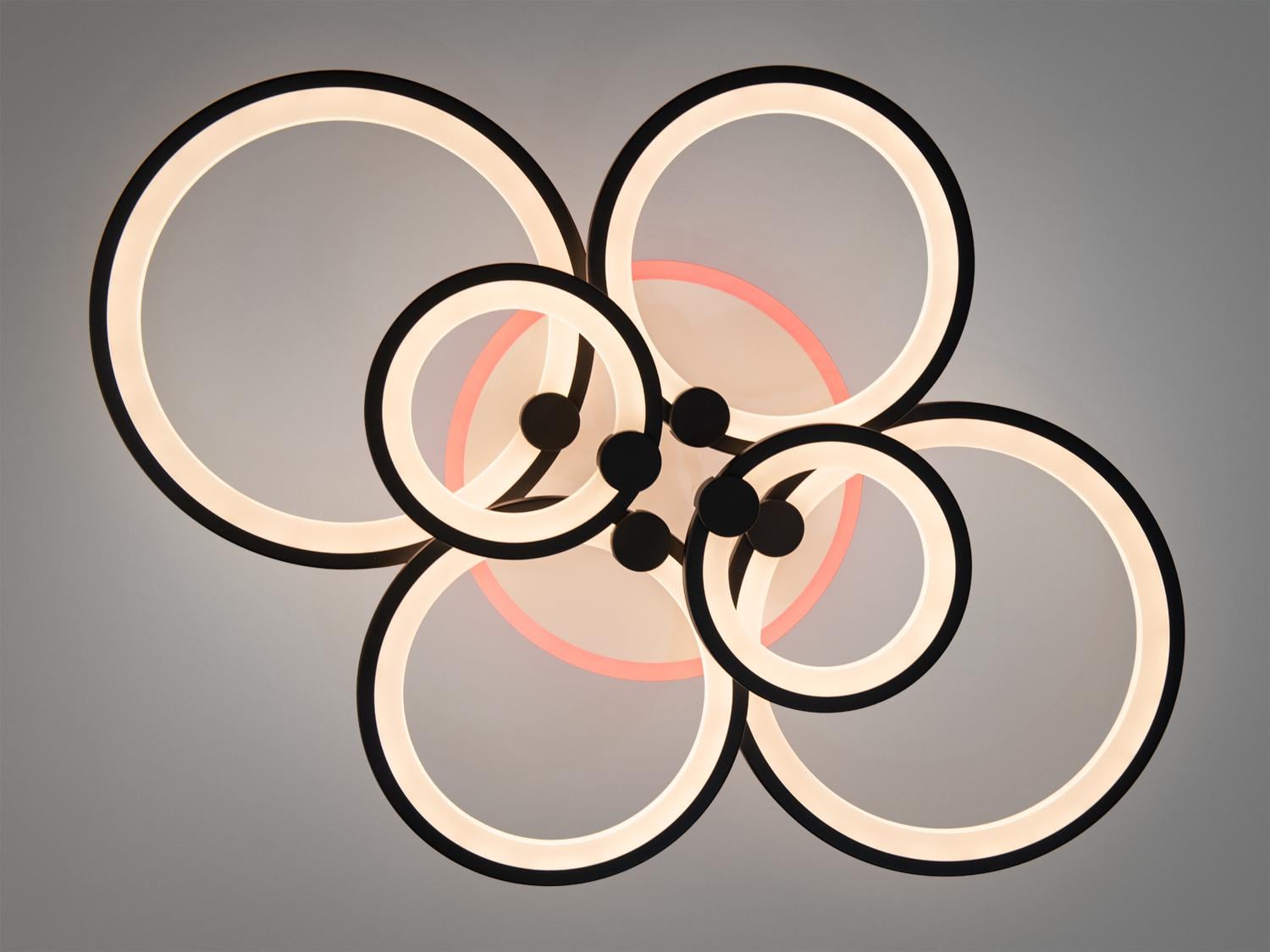 Люстра светодиодная 8022-6BK-LS в стиле модерн 135W на 19 м2 Черный (1488828973) Люстра светодиодная 8022-6BK-LS в стиле модерн 135W на 19 м2 Черный (1488828973)