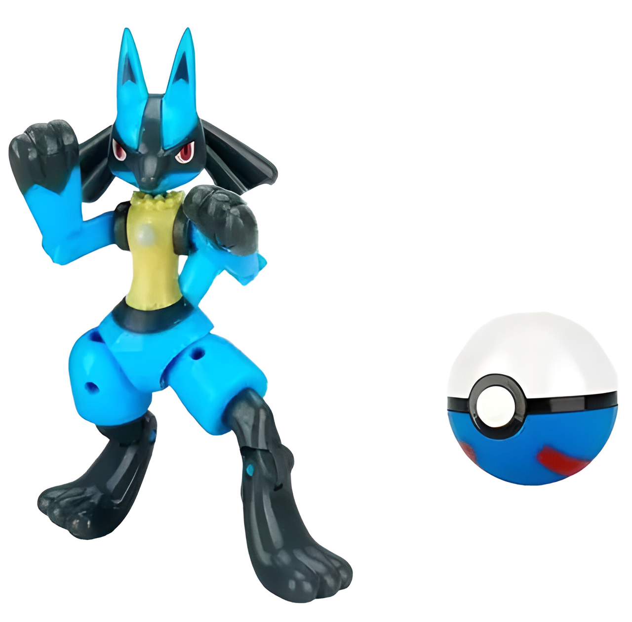 Игрушка покемон-трансформер Лукарио с покеболом 13 см (PTLR20230815)