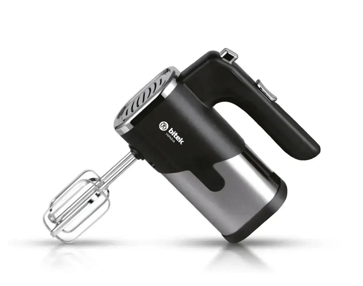 Миксер ручной BITEK BT-6630 5 скоростей с насадками для теста 1200 Вт Серебряно-черный (2826229009)