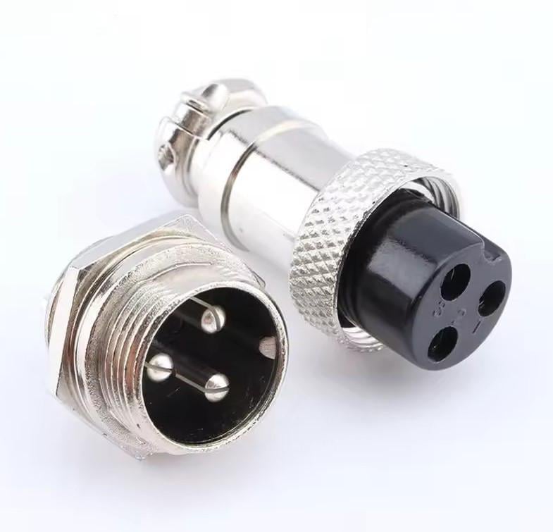 Разъем соединительный авиационный GX16 3-pin штекер/розетка комплект 16M-3B/16M-3A (2678556570) Разъем соединительный авиационный GX16 3-pin штекер/розетка комплект 16M-3B/16M-3A (2678556570)