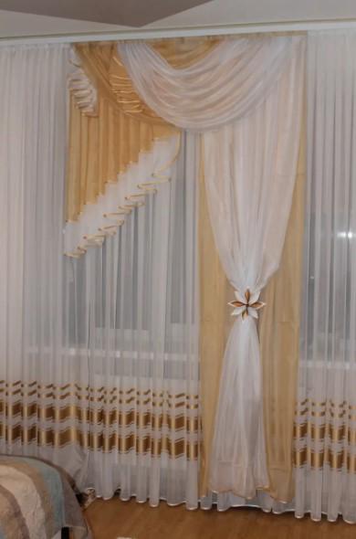 Ламбрекен на карниз Агния шифон 2,5 м Абрикосовый (25663034)