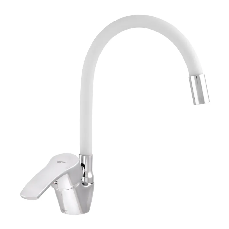 Смеситель для кухни с гибким изливом Zerix YUB 279 White (ZX1581)