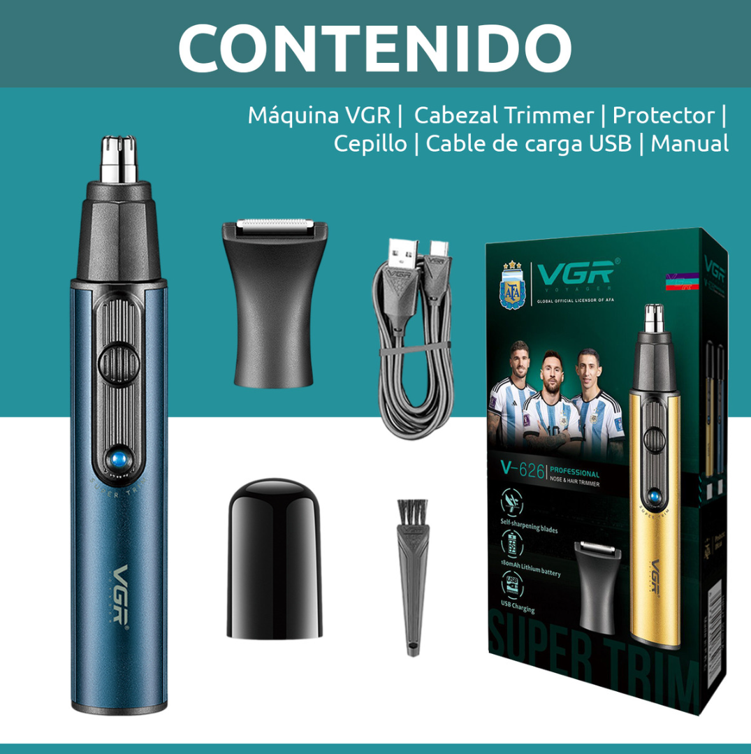 Тример акумуляторний VGR V626 гігієнічний з насадками для носа та брів (28553132) - фото 8