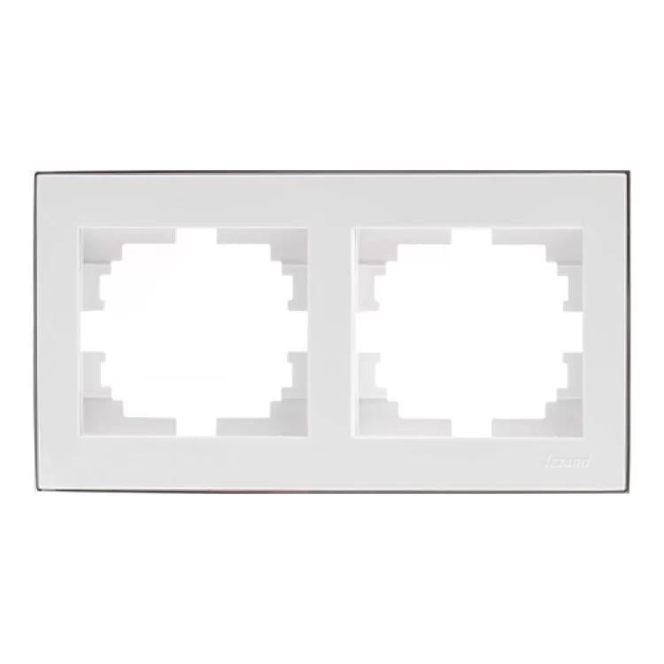 Рамка двомісна горизонтальна Lezard Rain з боковою вставкою Хром/Білий (00000018564)