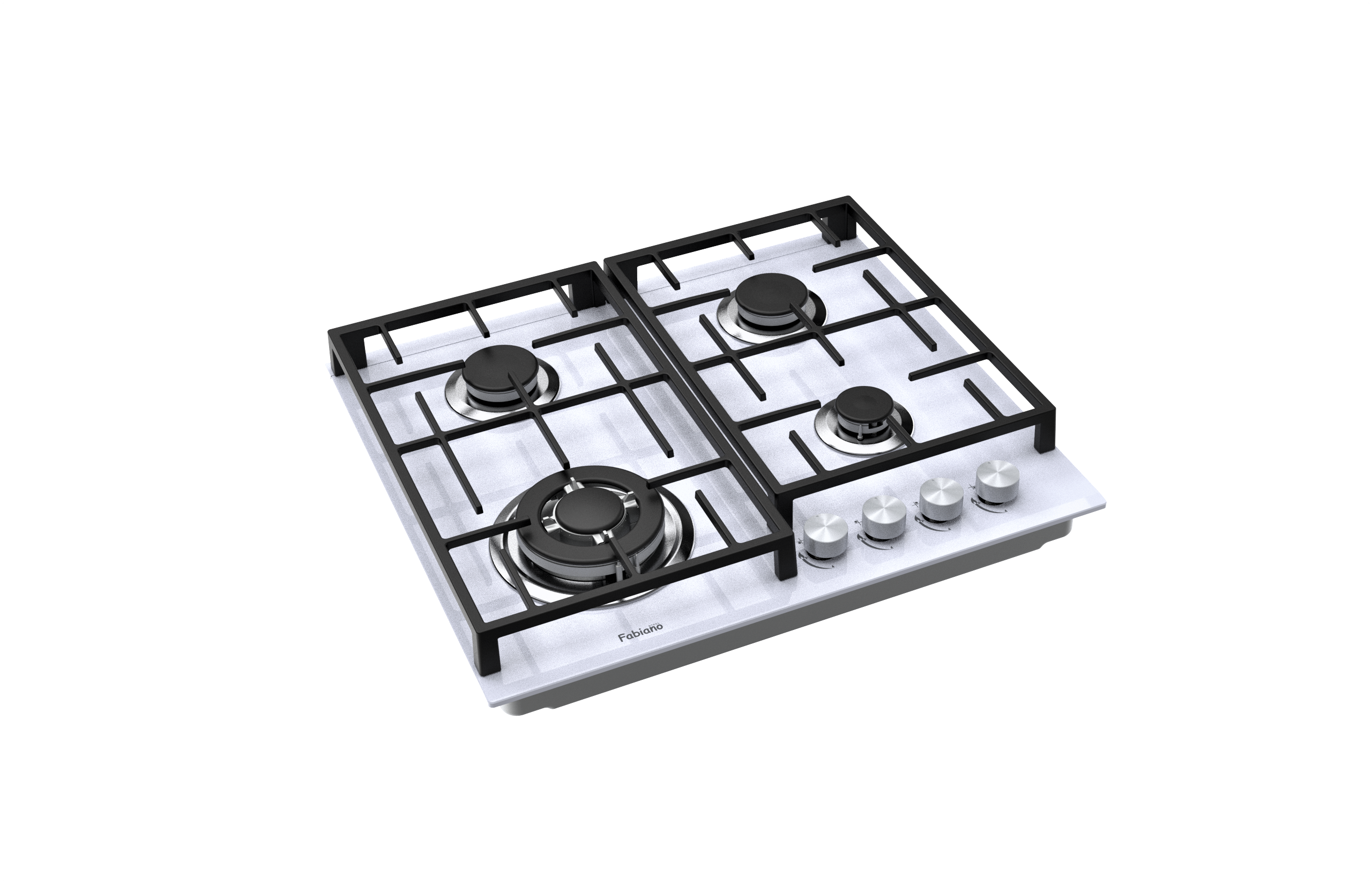 Варильна поверхня газова Fabiano FHG 8244 VGHT White Glass (8111.406.1471) - фото 2 Варильна поверхня газова Fabiano FHG 8244 VGHT White Glass (8111.406.1471) - фото 2