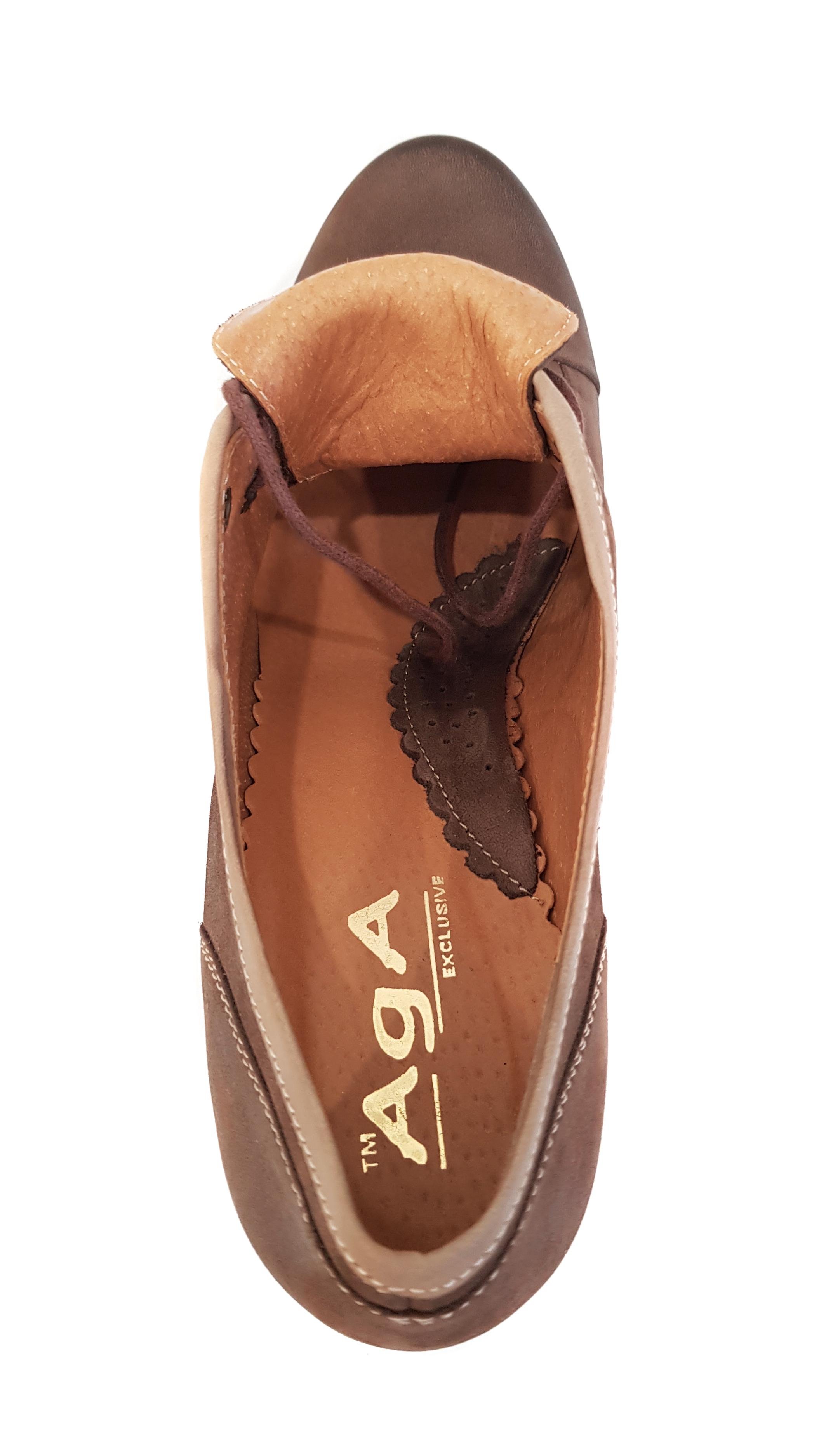 Туфли женские Aga 1147 из натуральной кожи р. 39 Коричневый (272-39) - фото 4 Туфли женские Aga 1147 из натуральной кожи р. 39 Коричневый (272-39) - фото 4