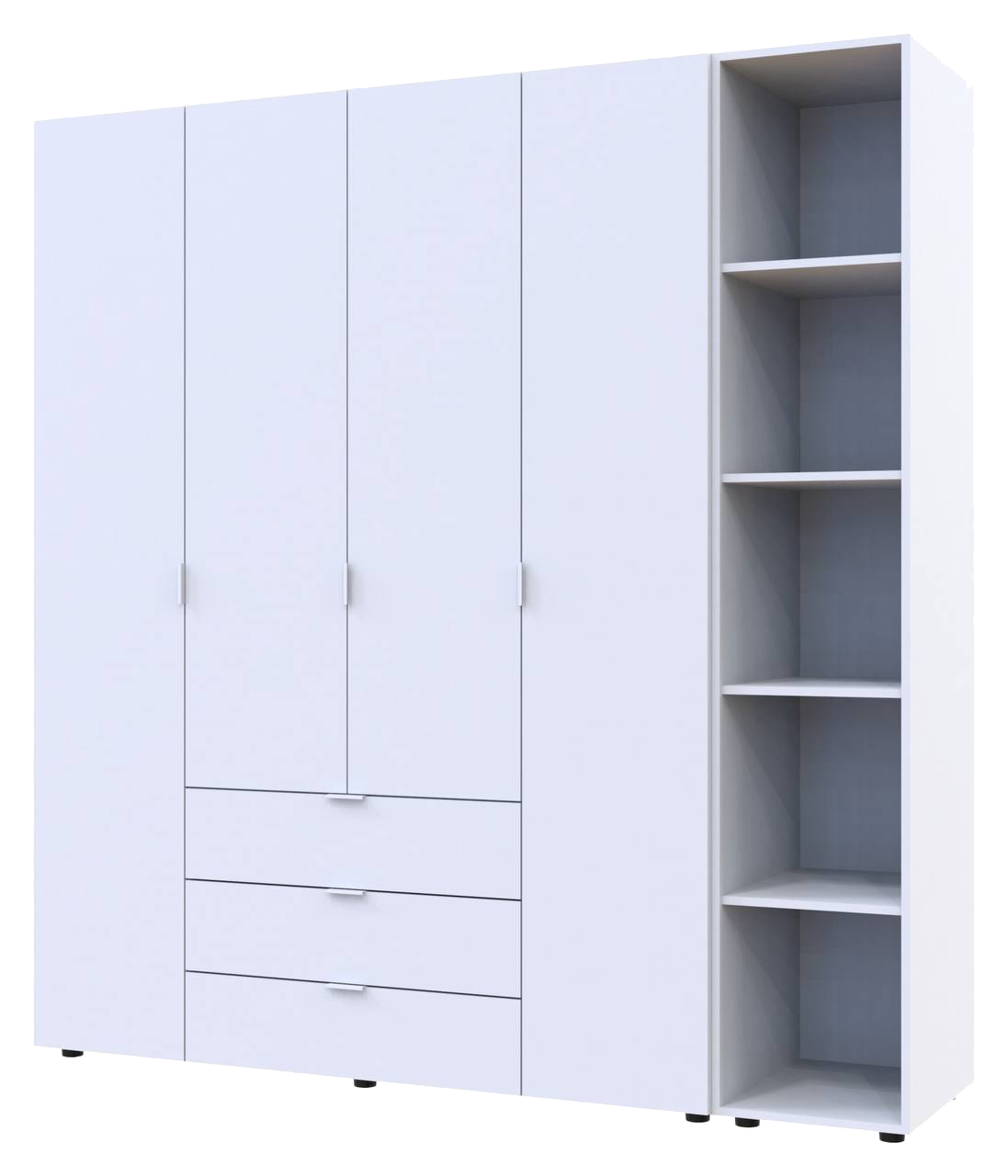 Шкаф Doros Гелар с этажеркой 4 ДСП 193,2х49,5х203,4 см Белый (42005038)