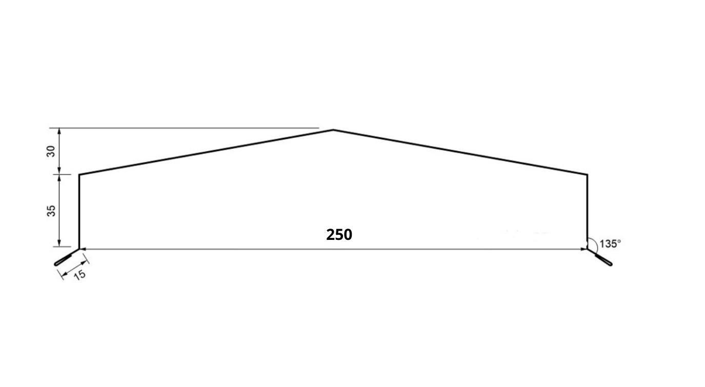 Парапет матовий SIMBUD Standart 250x2000 мм 0,47 мм Белый бук (345345) - фото 2