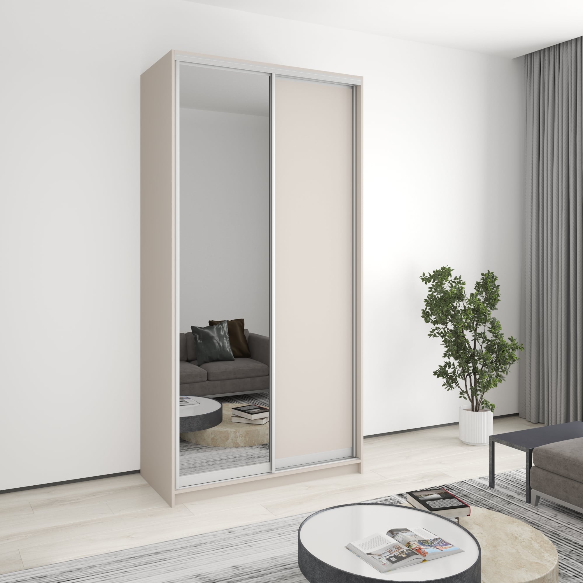 Шкаф-купе двухдверный Mebel Star Стандарт AL MBS-3692 120х45х240 см Кашемир (1004876)