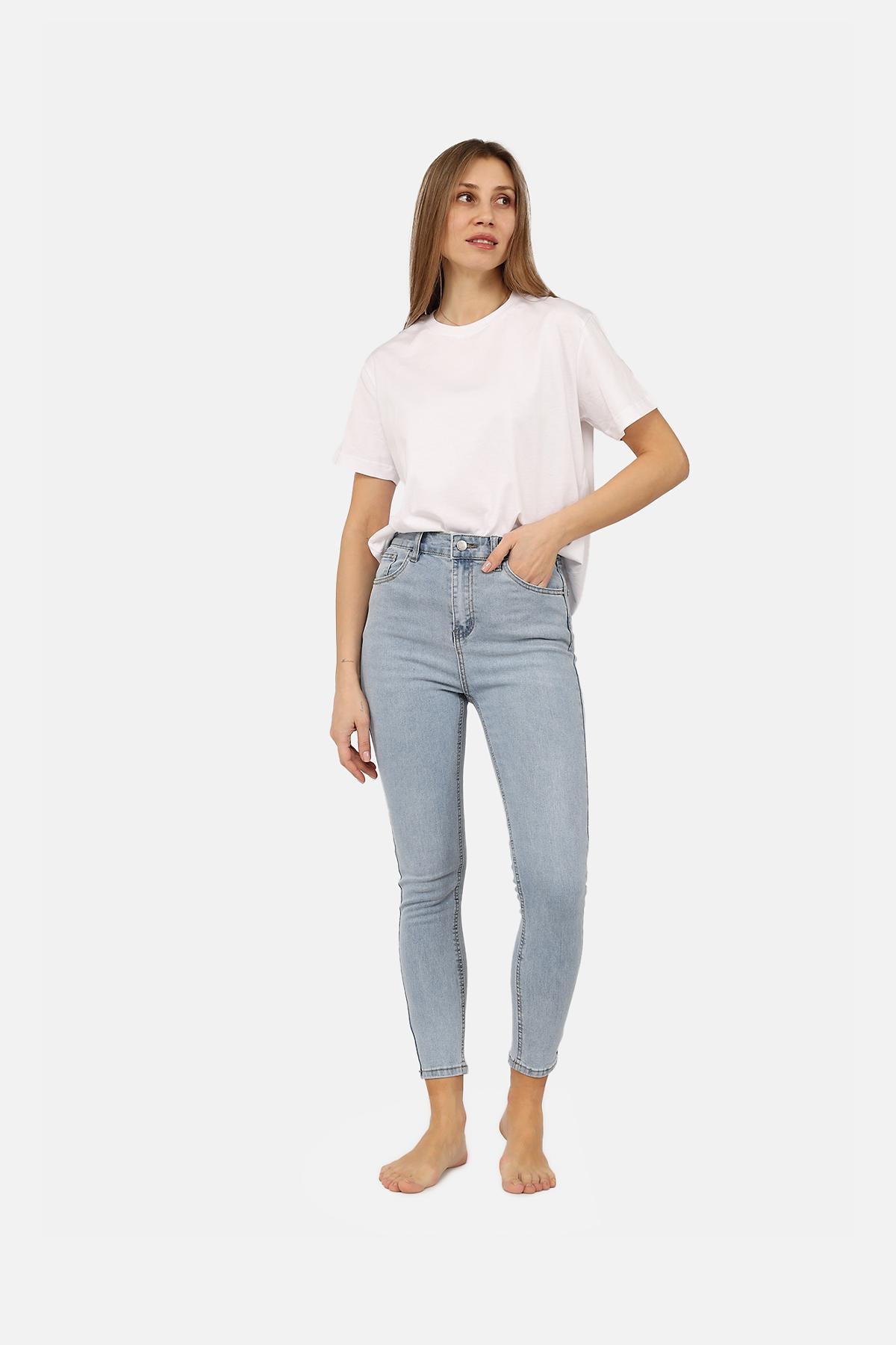 Джинсы женские Slim ЦБ-00266054 р. 42 Голубой (SKT001034900)