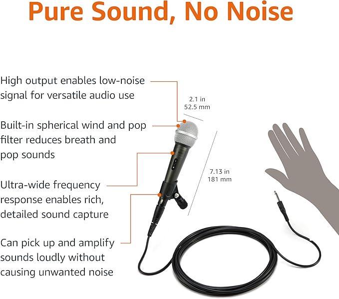 Мікрофон провідний Amazon Basics динамічний XLR - фото 4 Мікрофон провідний Amazon Basics динамічний XLR - фото 4