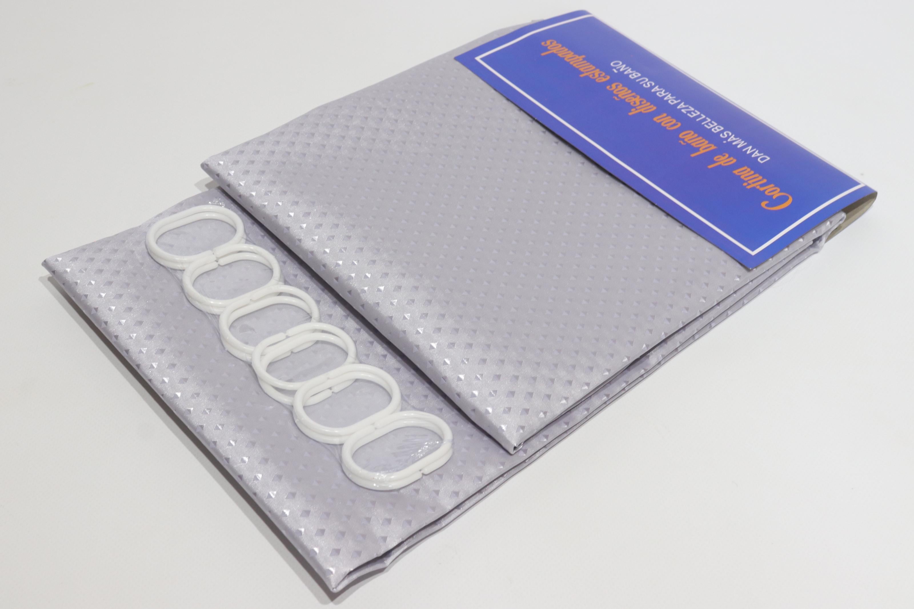 Шторка для ванної довга 180x220 см Сірий (6215/grey)