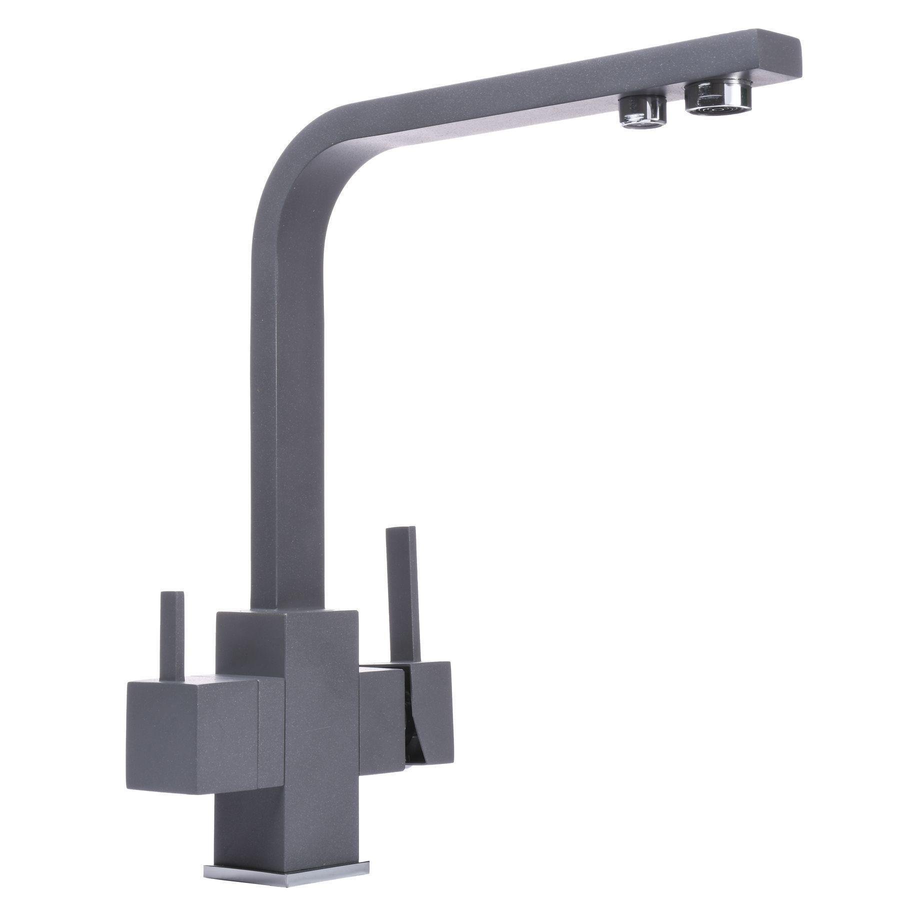 Кран на кухню Globus Lux с подключением к осмос-фильтру Серый камень (19248)