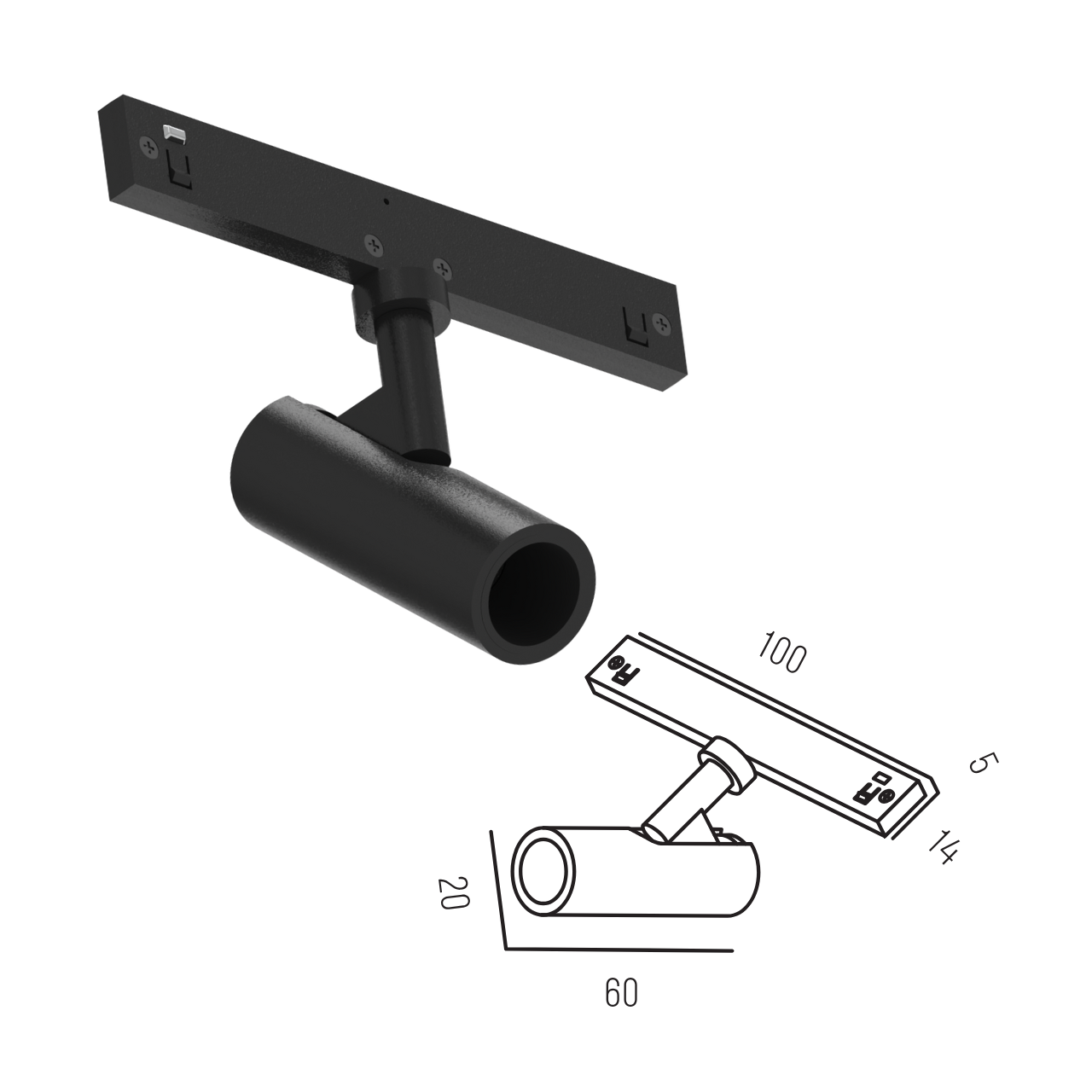 Світильник магнітний трековий MERALLI TUBE 20-60 3W 3000K/6000K регульована WIFI 2,4G TUYA Чорний (TRPVT2060) - фото 2 Світильник магнітний трековий MERALLI TUBE 20-60 3W 3000K/6000K регульована WIFI 2,4G TUYA Чорний (TRPVT2060) - фото 2