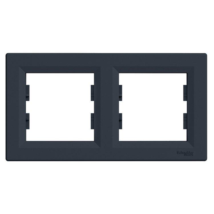 Рамка 2-місна горизонтальна Schneider Electric Asfora Антрацит (EPH5800271)