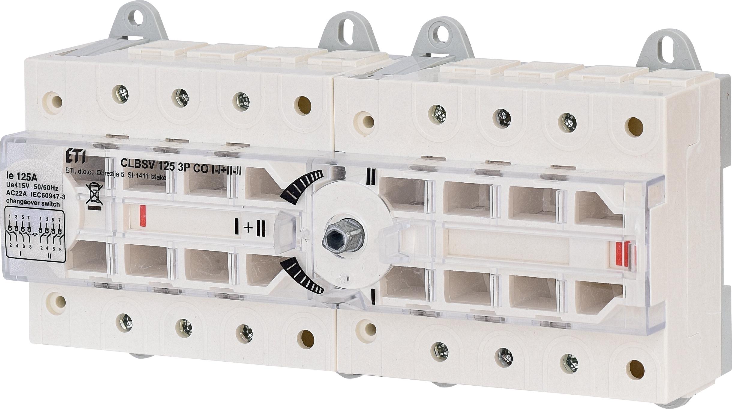 Перемикач введення резерву ETI 3p125A 1-0-2