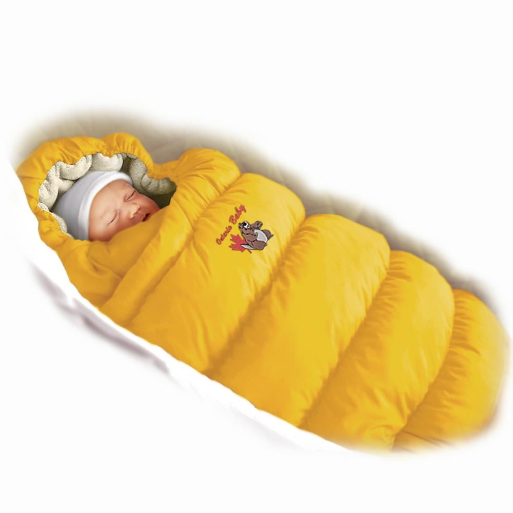 Конверт-трансформер пуховий Inflated с мехом Желтый (ART-0000080)