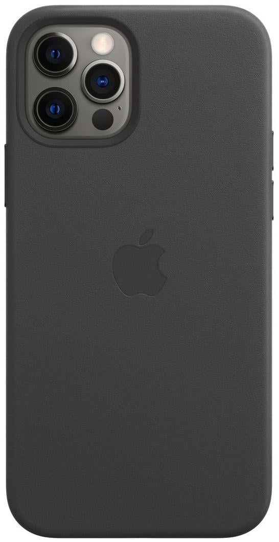 Кожанный чехол-накладка Leather Case with MagSafe for iPhone 12 Pro Max, Black