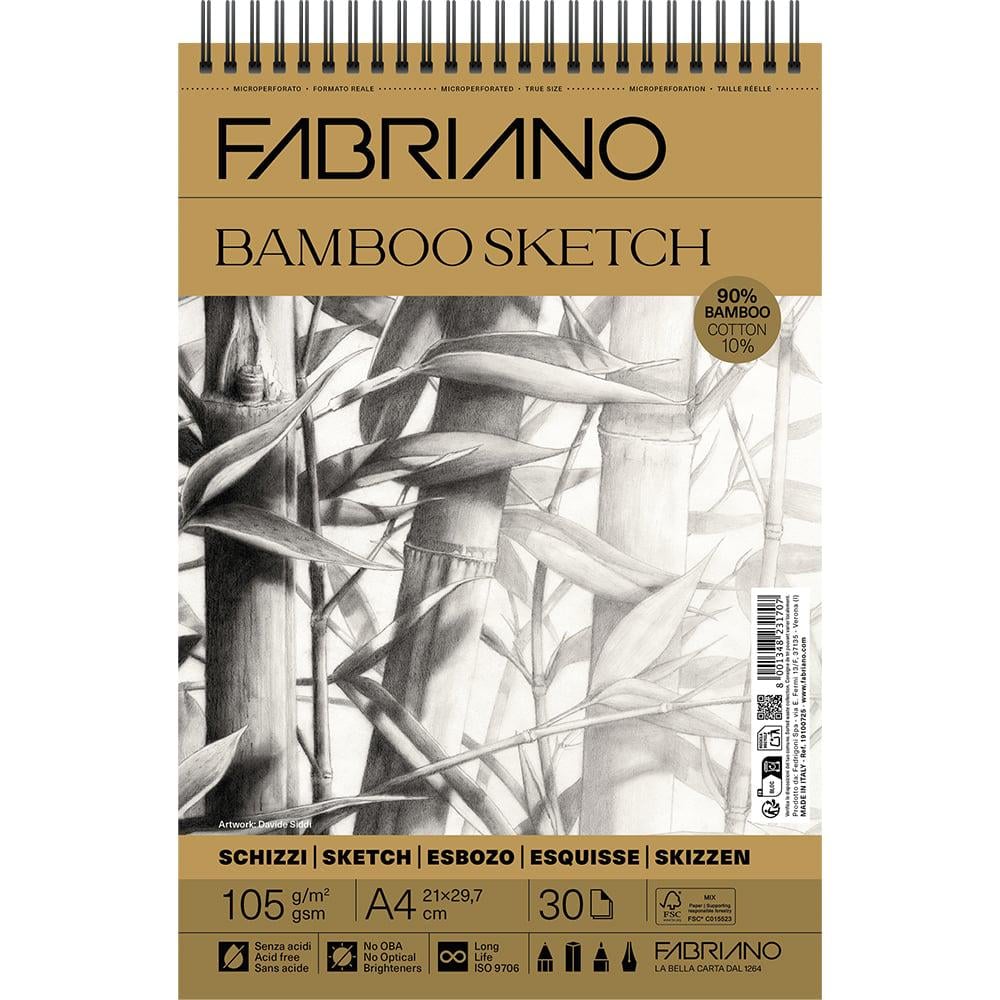 Альбом для графики и рисунка Fabriano BAMBOO 90% бамбук 10% хлопок 105 г/кв. м 30 л. А4 (19100725)