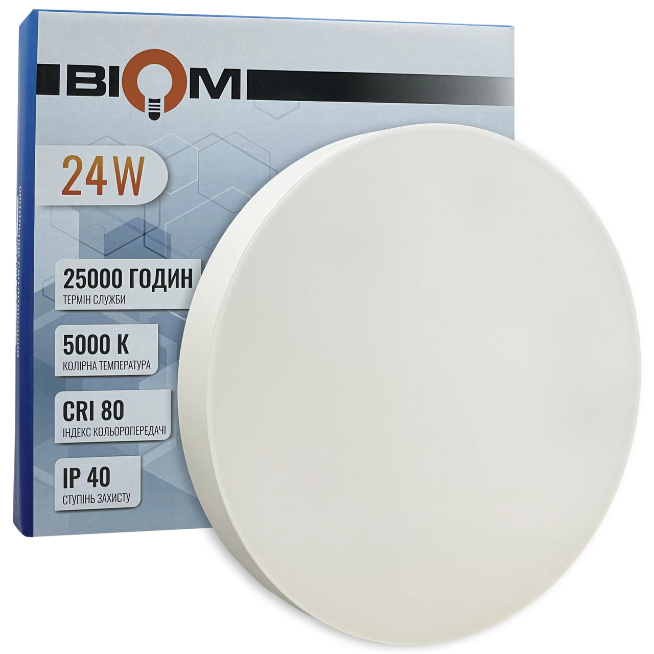 Светодиодный светильник Biom NL-1-R24-W-5 24W 5000К IP40 круглый Белый (2870243835) Светодиодный светильник Biom NL-1-R24-W-5 24W 5000К IP40 круглый Белый (2870243835)