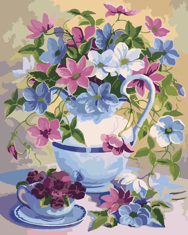 Картина по номерам Идейка "Букет в лиловых тонах" 40х50 см (KH2049)