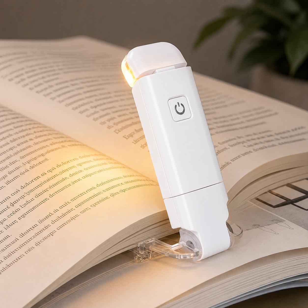 Лампа для чтения LED клипса USB складная Белый (MBL-WHITE)