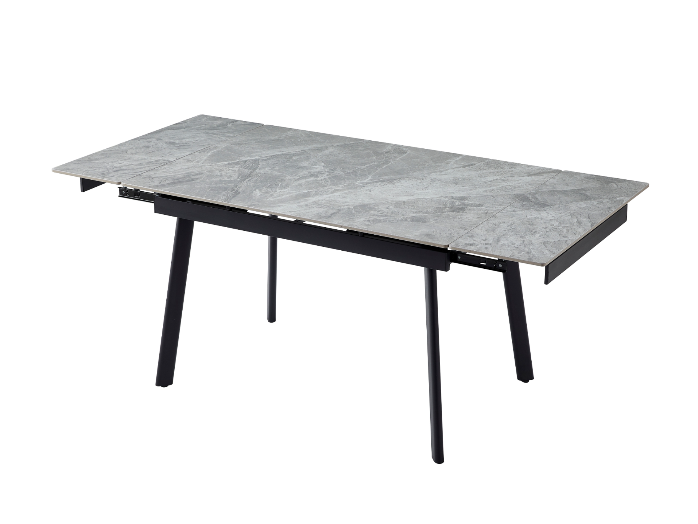 Стол обеденный раздвижной Vetro Mebel 1200-1800x850x760 мм Бьянко карарра грей/Черный (TМ-98-1) - фото 6 Стол обеденный раздвижной Vetro Mebel 1200-1800x850x760 мм Бьянко карарра грей/Черный (TМ-98-1) - фото 6
