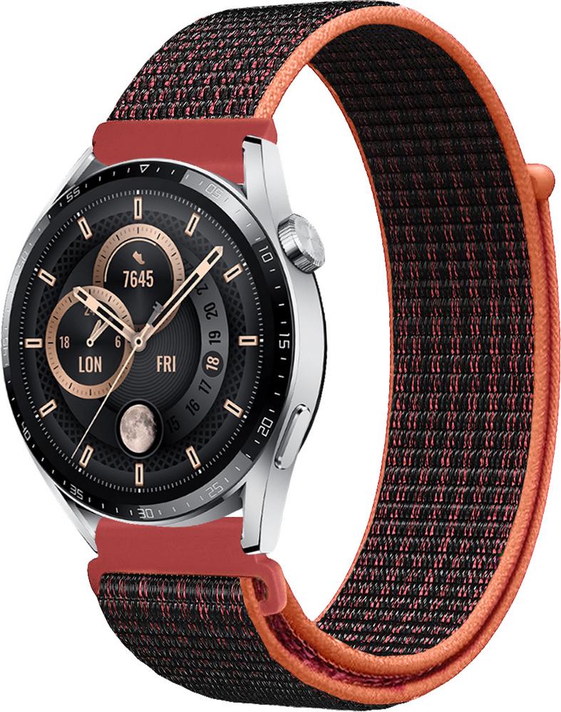 Ремешок нейлоновый Sport Loop для Huawei Watch GT3 46 мм Black/Red (16553-44)