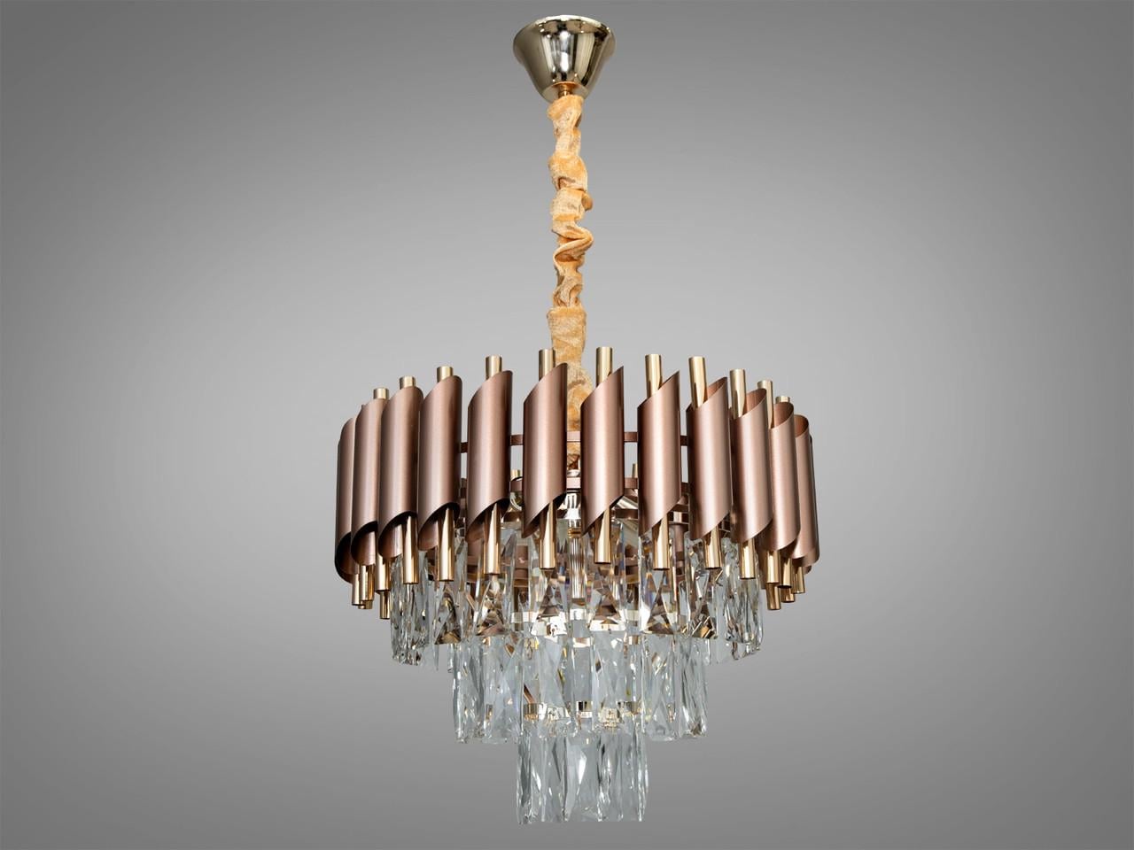 Люстра хрустальная 9001-400CF+SGD на 5 ламп коричневый/Золотой (30302032)