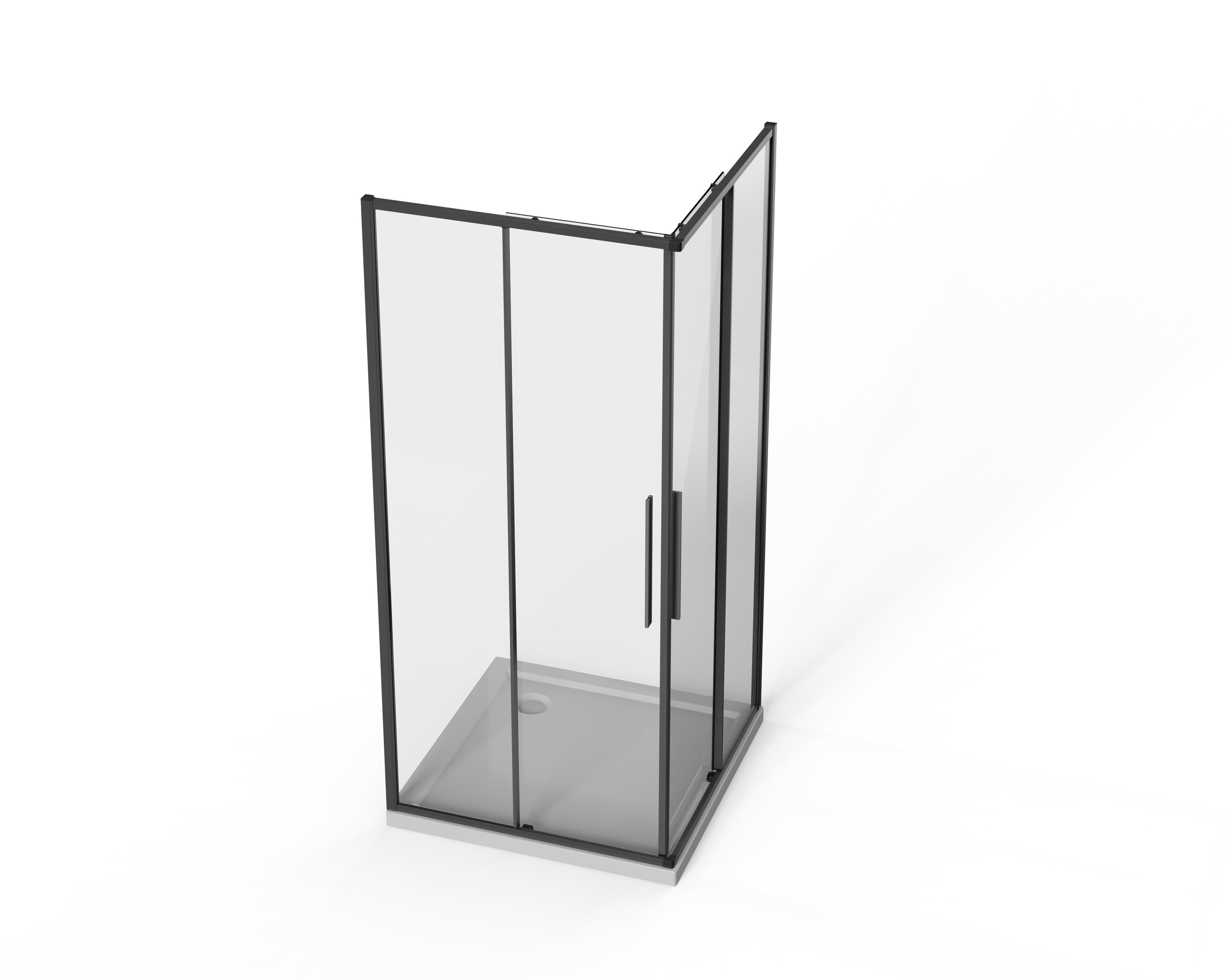 Душова кабіна AVKO Glass RDR42190х90х90 см Black (1421000242) - фото 9