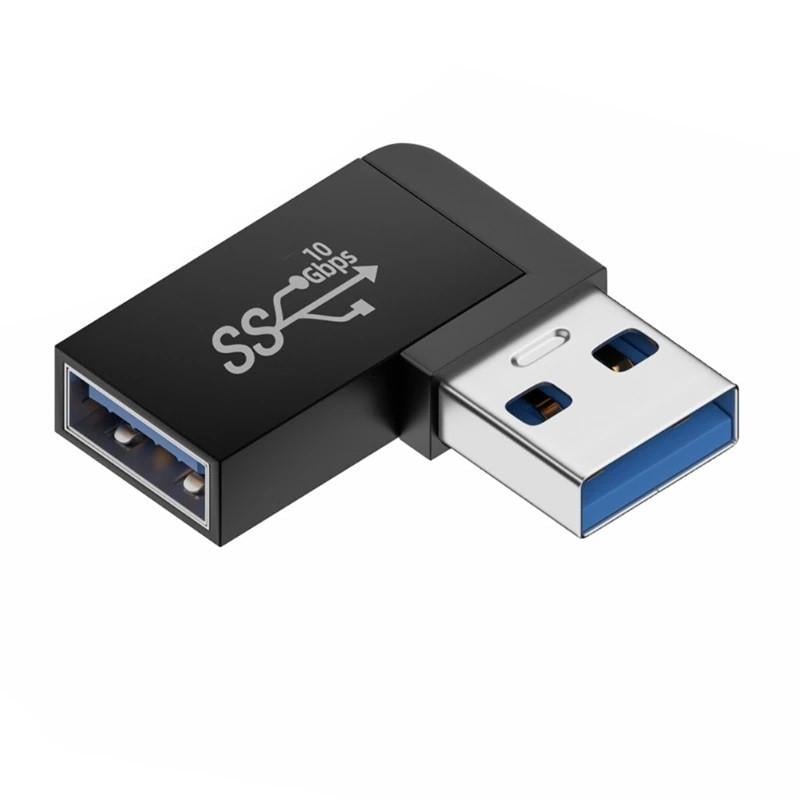 Адаптер-переходник угловой SUNROZ USB 3.0 Male-USB 3.0 Female 10 Гбит/с плоский (A48566)