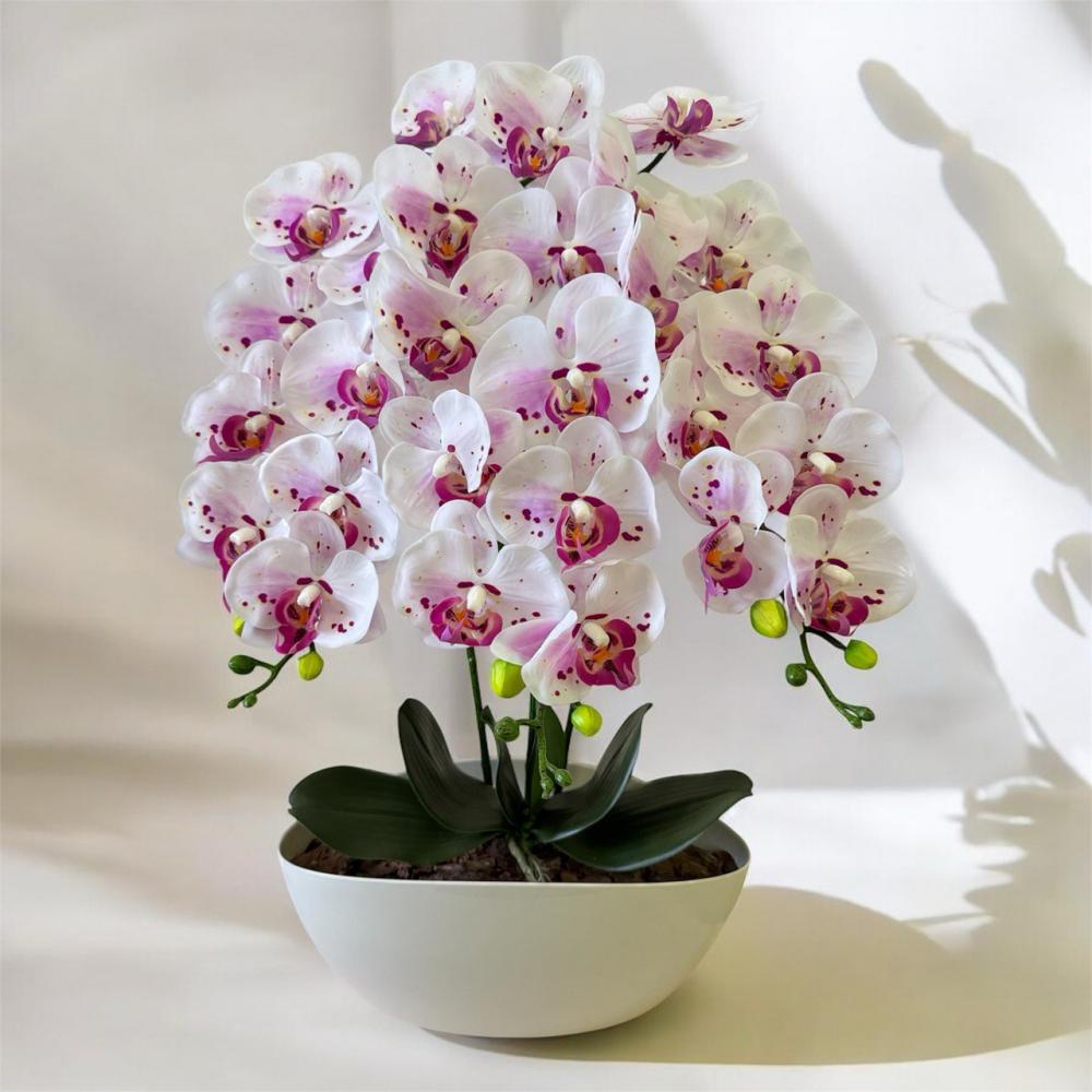 Вазон орхидея ПЛАСТМАКС латексная на три ветки Белый (25087362)