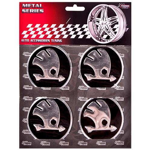 Наклейки на колпаки Skoda D 60 мм 4 шт. Black