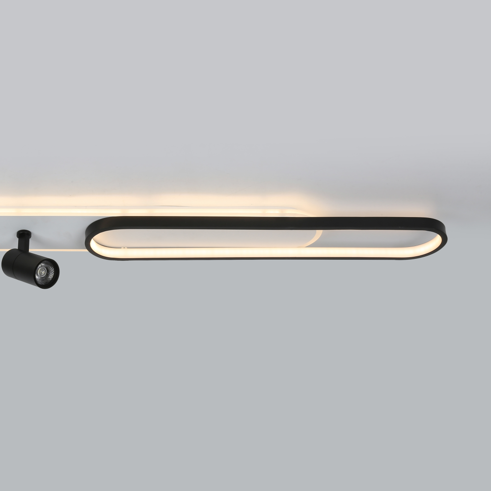 Люстра світлодіодна ESLLSE EDINBURGH 2LR з пультом 70/4 Вт 1000x130 мм Чорно-білий (10213) - фото 3