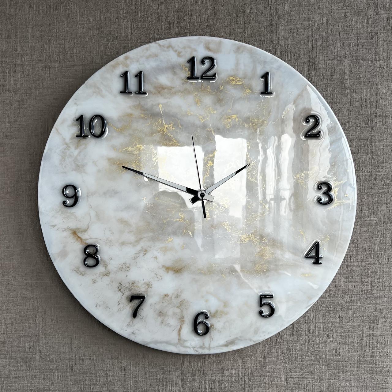 Часы настенные круглые из эпоксидной смолы EPOXY M176 30x30 см