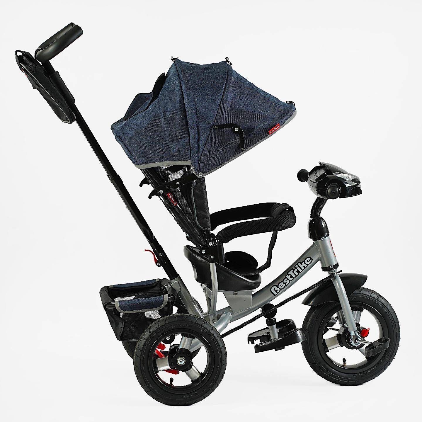 Велосипед детский трехколесный Best Trike 3390 надувные/фара с USB/пультом/родительской ручкой Синий (32-068) - фото 2 Велосипед детский трехколесный Best Trike 3390 надувные/фара с USB/пультом/родительской ручкой Синий (32-068) - фото 2